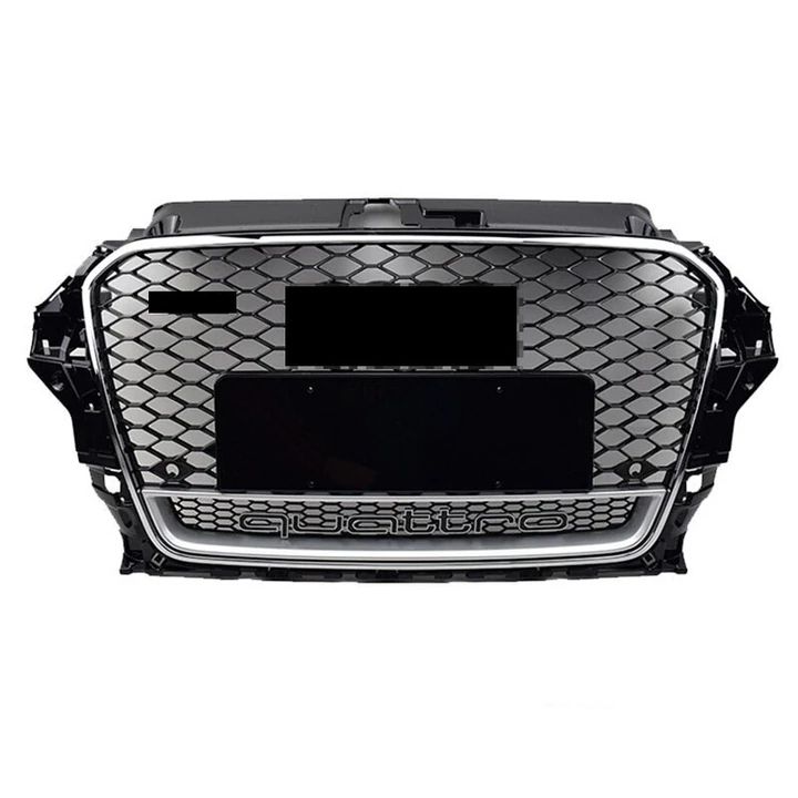 Audi A3 RS3 Panjur Quattro Yazılı Krom/Siyah RS 2012-2016 Arası Uyumlu