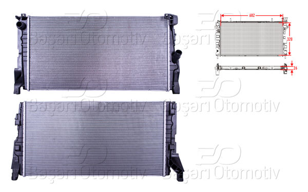 BMW 2 Serisi F45 216D 218D Mini F55 F56 X1 F48 Su Radyatörü (Brazing MT 682X320X26)