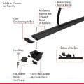 Citroen Berlingo 2 (B9) 2008-2018 Arası ile Uyumlu HOOK Model Ara Atkı Tavan Barı Siyah 2 Adet