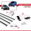 Renault Express 2021 ve Sonrası ile Uyumlu BASIC Model Ara Atkı Tavan Barı Gri 4 Adet