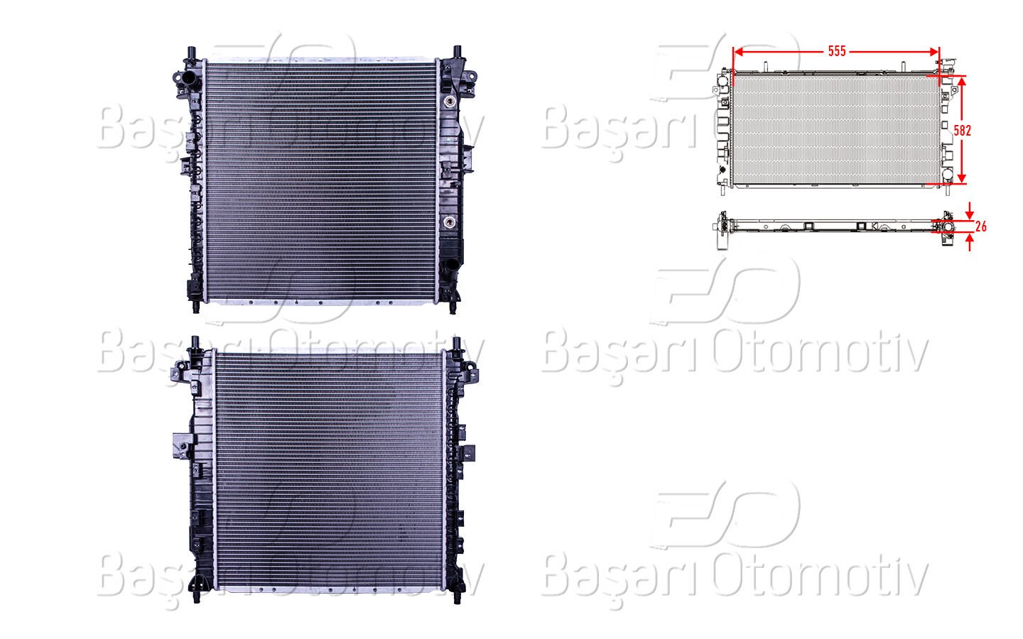 SsangYong Actyon Kyron Korando Sport 2.0D 2005 ve Sonrası Su Radyatörü