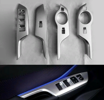 Toyota C-HR 2016-2019 Uyumlu Yedek Parça Kapı Kolçak Kaplama Silver (elektrikli Ayna Düğmeli Model)