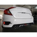Honda Cıvıc Fc5 2016 - 2020 Uyumlu Difüzör 4 Egzozlu Sılver