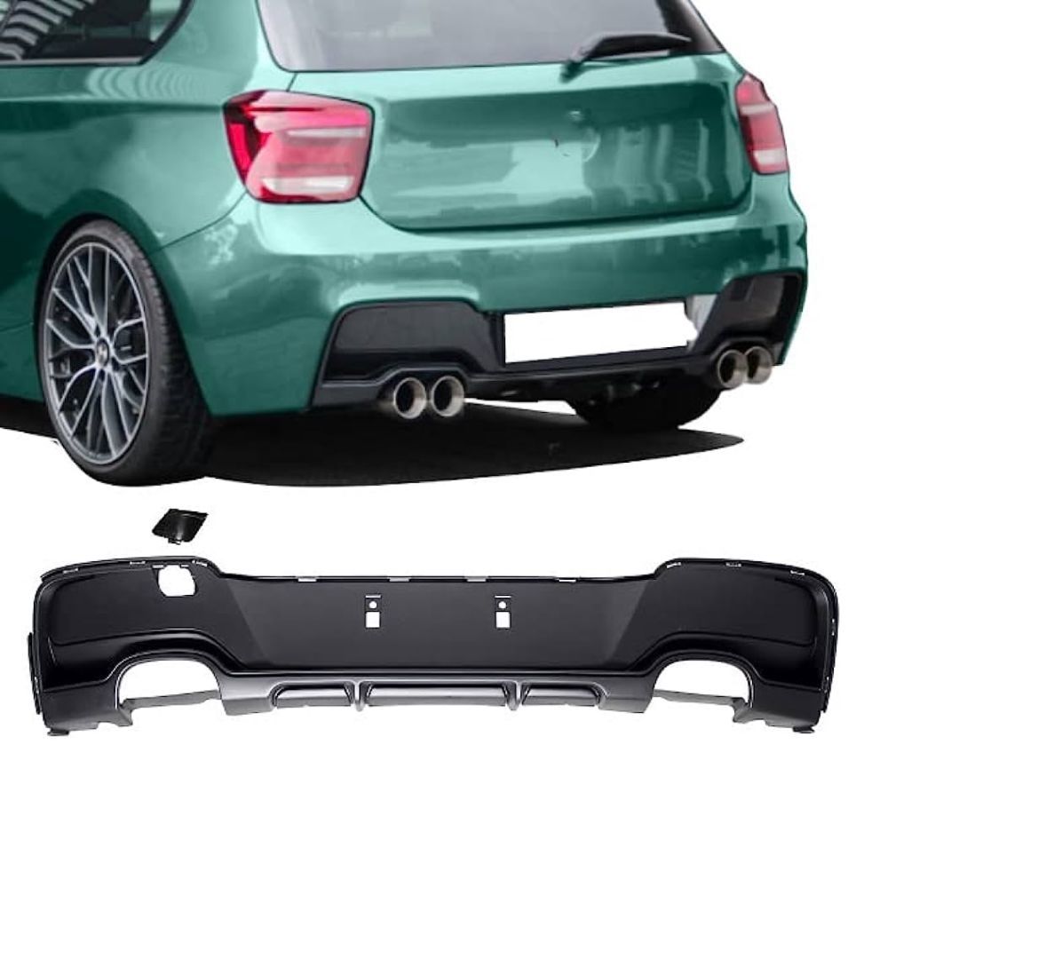 Bmw 1 Serisi F20 2011 - 2015 MT Tampon Uyumlu Çift Çıkış Difüzör ( İkili Çıkış )