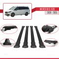 Mercedes EQV (W447) 2020 ve Sonrası ile Uyumlu FLY Model Ara Atkı Tavan Barı Siyah 4 Adet