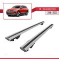 Volkswagen Tiguan Allspace (BW) 2018-2023 Arası ile Uyumlu HOOK Model Ara Atkı Tavan Barı Gri 2 Adet