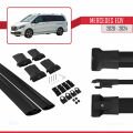 Mercedes EQV (W447) 2020 ve Sonrası ile Uyumlu FLY Model Ara Atkı Tavan Barı Siyah 2 Adet