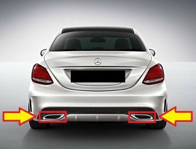 Mercedes W205 Egzoz Uç Nikelaj Seti 2014 Sonrası Uyumlu