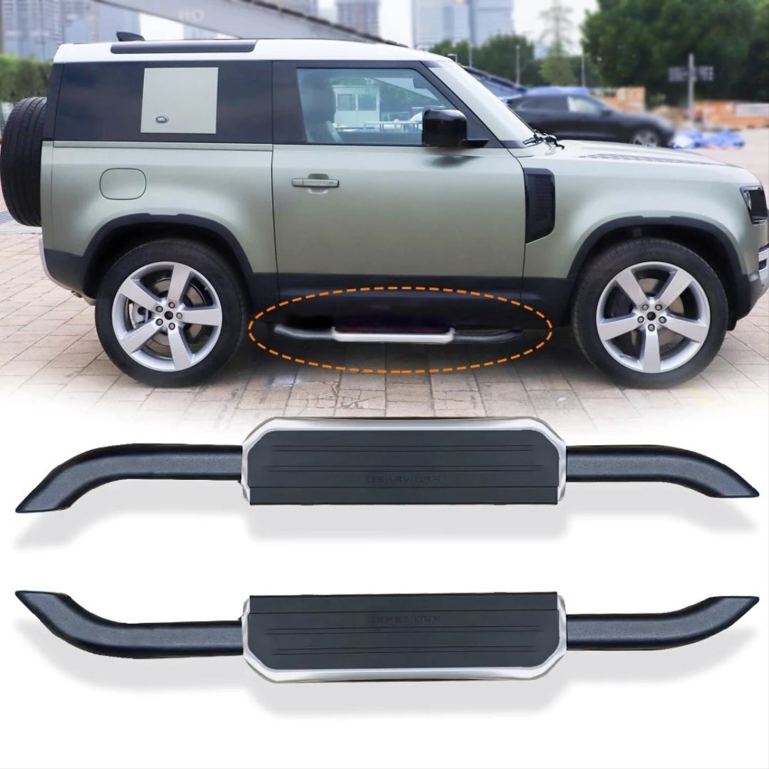 Land Rover Defender 2020+ Uyumlu Yan Basamak  (90 Lık İçin ) - Siyah / Silver