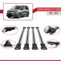 Toyota Proace City Verso 2019-2022 Arası ile Uyumlu FLY Model Ara Atkı Tavan Barı Gri 4 Adet