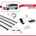 Mercedes EQV (W447) 2020 ve Sonrası ile Uyumlu BASIC Model Ara Atkı Tavan Barı Gri 4 Adet