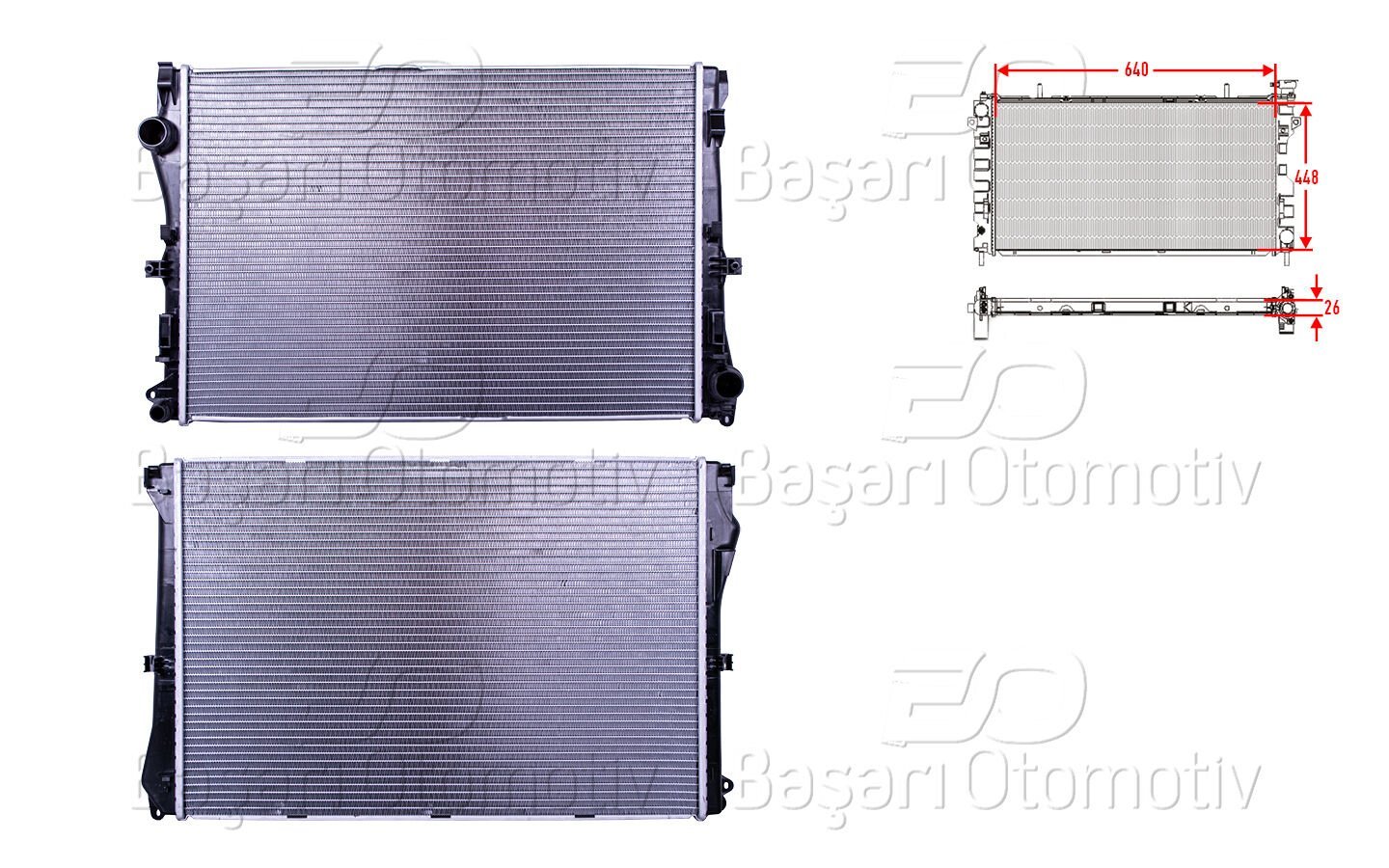 Mercedes-Benz C Serisi W205 2018 Ve Sonrası Su Radyatörü Brazing MT 640x448x26