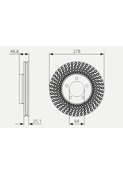 Volvo V40 2012–2015 Arası Uyumlu Ön Fren Diski 278 mm Havalı