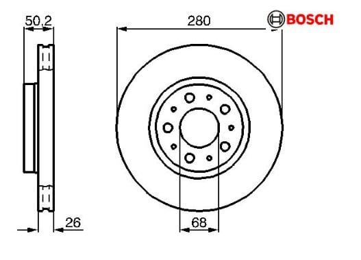 Volvo S70 1996 Sonrası V70 1998 Sonrası XC70 1998 Sonrası C70 1998 Sonrası 850 1991 Sonrası 940 1990 Sonrası Ön Fren Diski 280 mm Havalı