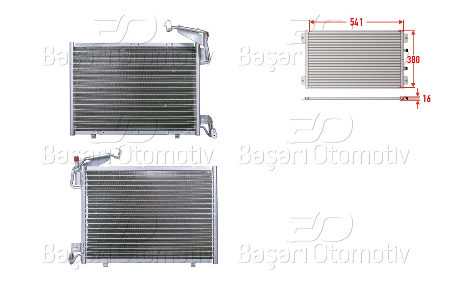 Ford Fiesta B-Max 1.0 Ecoboost 2012 Sonrası Klima Radyatörü 541X380X16