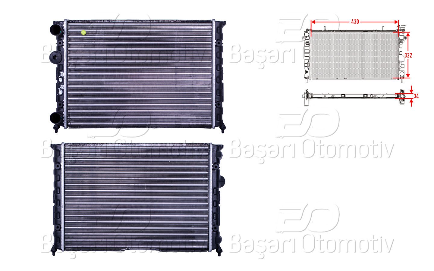 Volkswagen Golf 3 Jetta Uyumlu Su Radyatörü