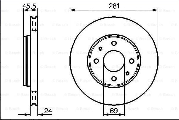 Volvo C70 1995 Sonrası S40 1995 Sonrası V40 1995 Sonrası Ön Fren Diski 281 mm Havalı