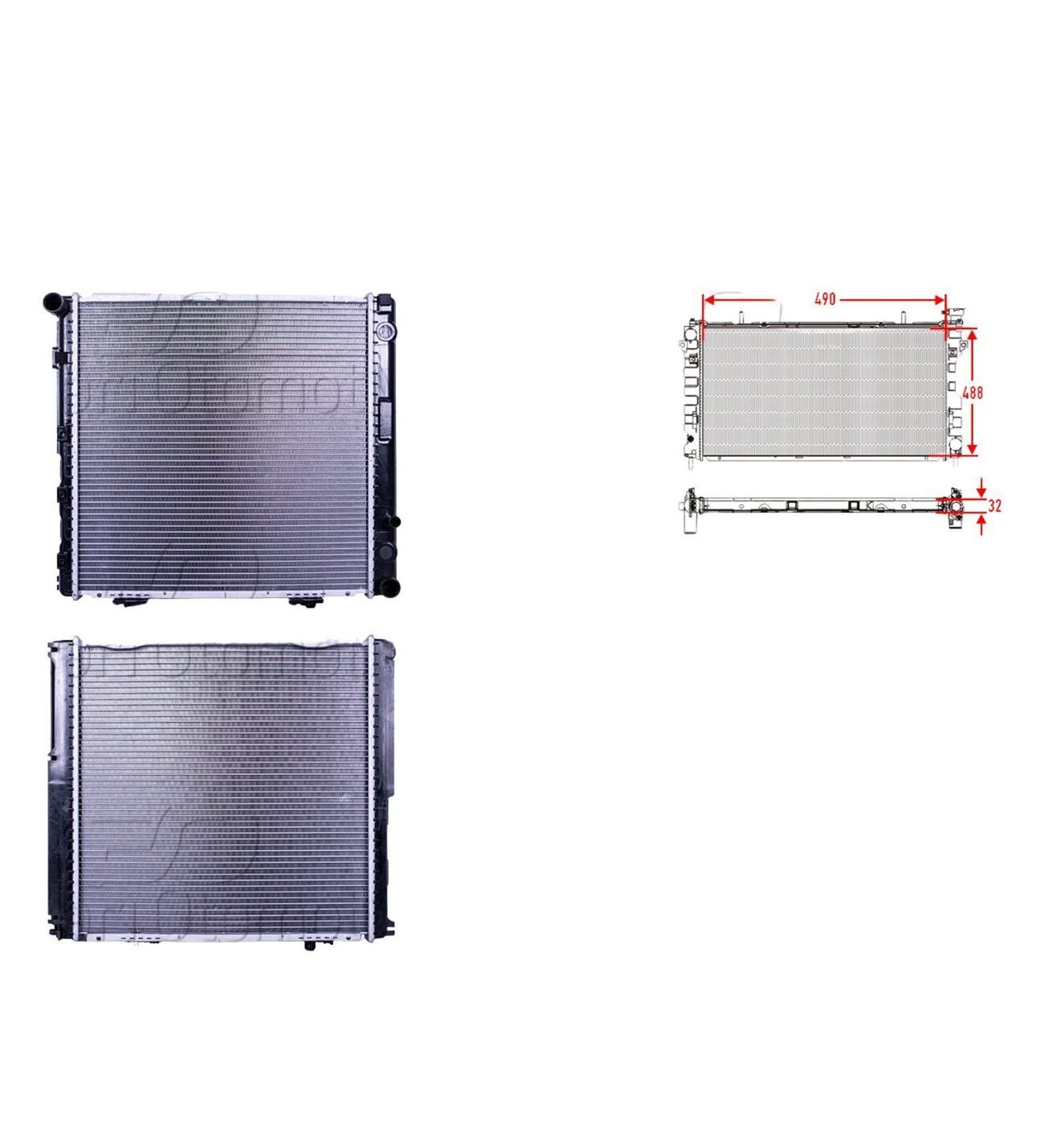 Mercedes-Benz W124 E200 1993 Sonrası Su Radyatörü Brazing MT 490X488X32