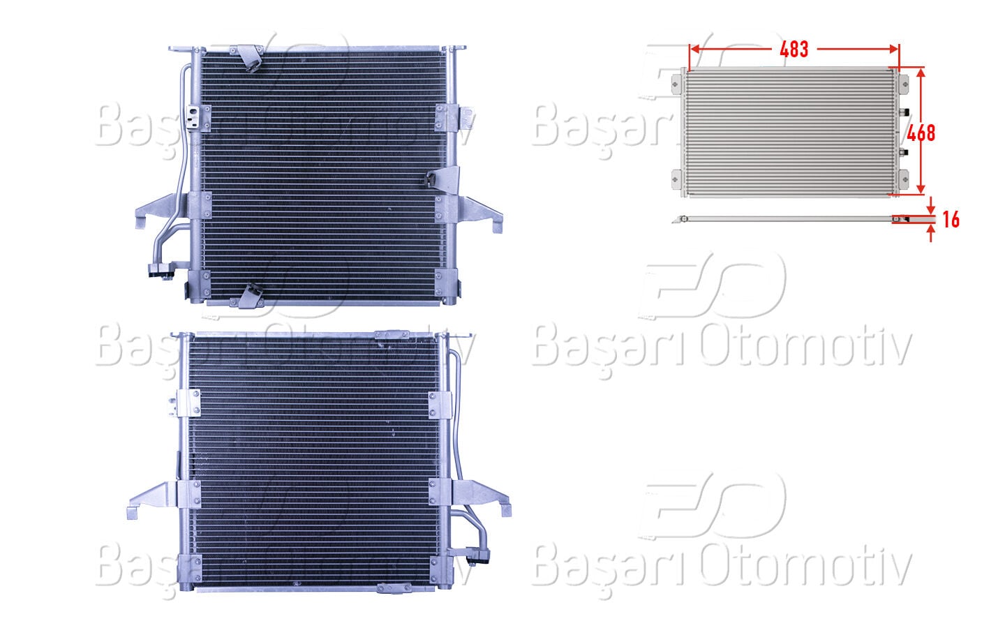 BMW 3 Serisi E36 1990-1996 Klima Radyatörü 483x468x16
