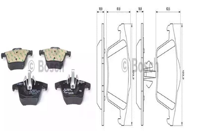 Volvo XC90 2002–2012 Arası Uyumlu Arka Fren Balatası (Bosch1)