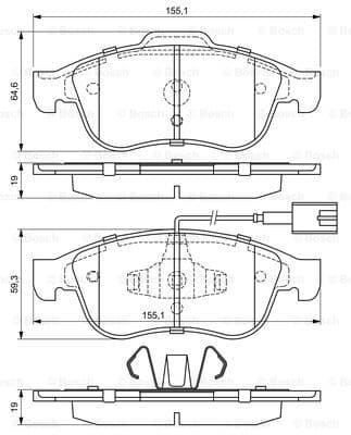 BOSCH B 0986494680 Ön Fren Balatası – Audi A4, A5 ve Q5 İçin Uyumlu