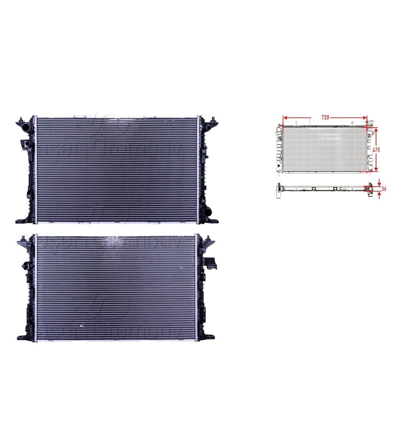 Audi A8 3.0 TDI 3.0 TFSI 2010 Sonrası Su Radyatörü (Brazing AT 720x470x36 Mm)