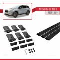 Nissan Pathfinder 2022-2024 Arası ile Uyumlu FLY Model Ara Atkı Tavan Barı Siyah 3 Adet