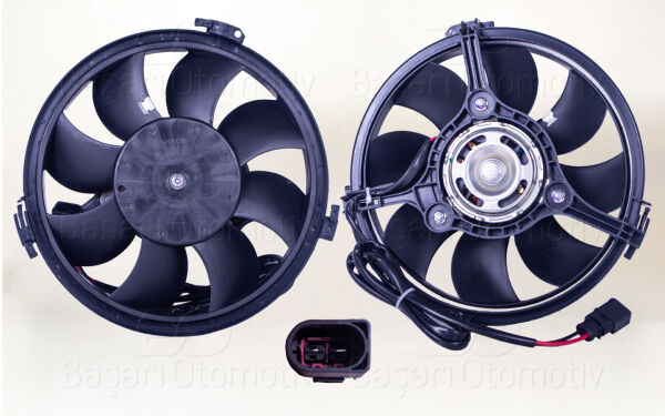 Volkswagen Passat A4 A6 2000 Sonrası Fan Motoru Davlumbazsız (280mm - 2 Fiş - 8 Kanat)