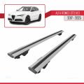Alfa Romeo Stelvio (T949) 2017 ve Sonrası ile Uyumlu HOOK Model Ara Atkı Tavan Barı Gri 2 Adet