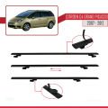 Citroen Grand C4 Picasso 2007-2012 Arası ile Uyumlu BASIC Model Ara Atkı Tavan Barı Siyah 2 Adet