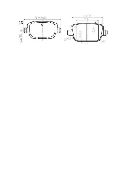 Volvo S60 2010 Sonrası, S80 2006 Sonrası, V60, V70 2006 Sonrası, XC60 2008 Sonrası, XC70 2006 Sonrası / Ford S-Max 2006 Sonrası, Galaxy III 2006 Sonrası / Land Rover Range Rover Evoque 2011 Sonrası Arka Fren Balatası (Bosch1)