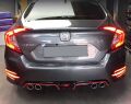 Honda Civic Fc5 Uyumlu Yedek Parça2016-2020 Difüzör Piano Black Kırmızı Şeritli