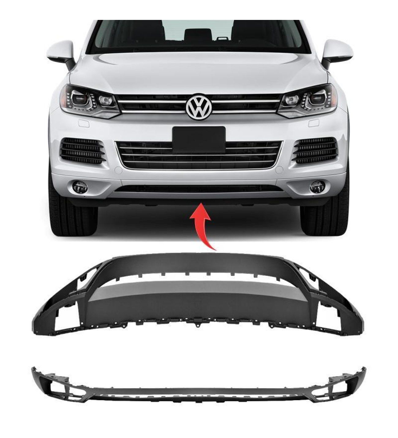Volkswagen Touareg 2010-2015 Tampon Spoyleri Ön Astar Renkli