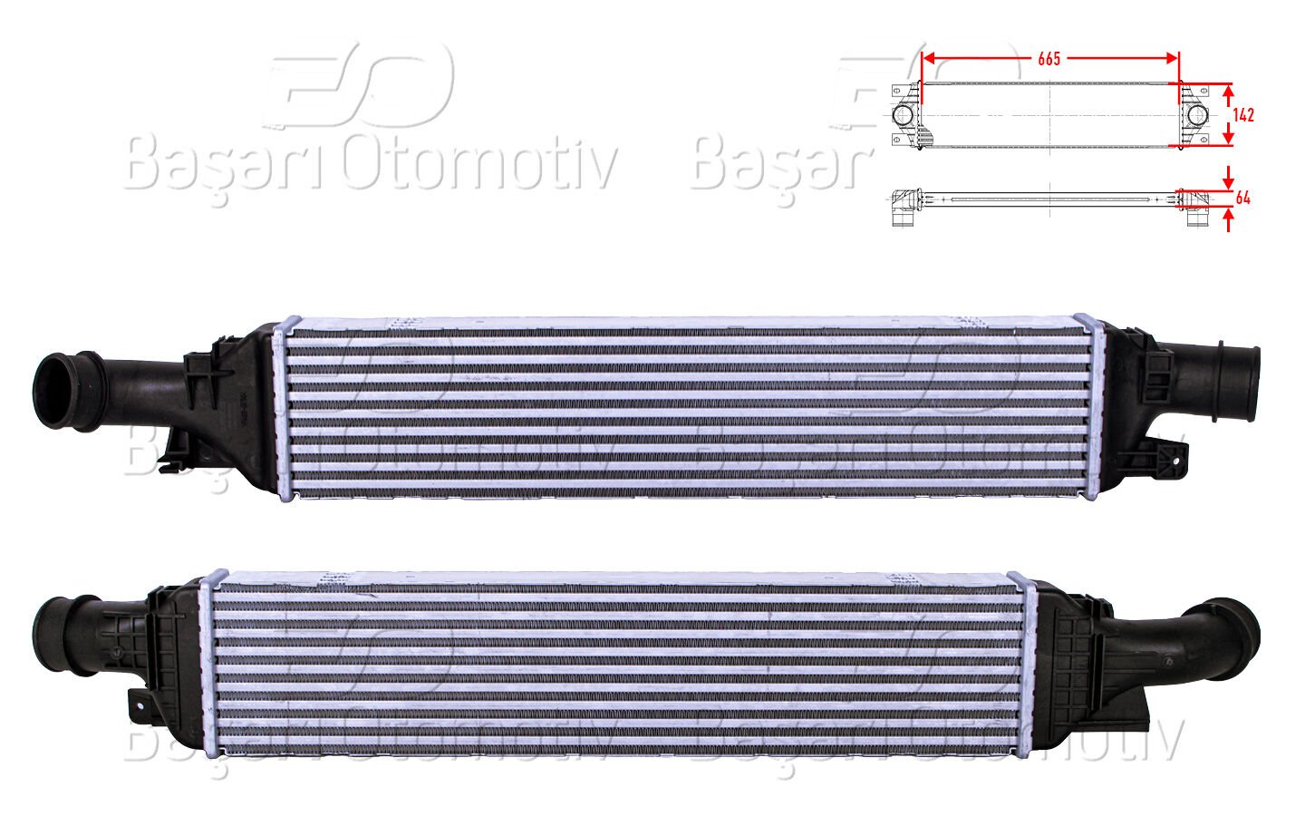 Audi Q3 2.0 TDI 2011 Sonrası Turbo Radyatörü Intercooler 665X142X64