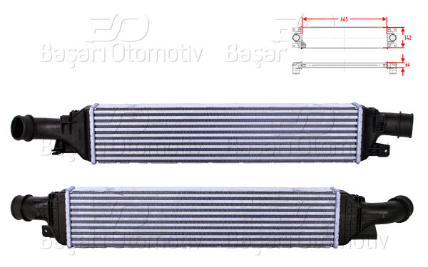 Audi Q3 2.0 TDI 2011 Sonrası Turbo Radyatörü Intercooler 665X142X64