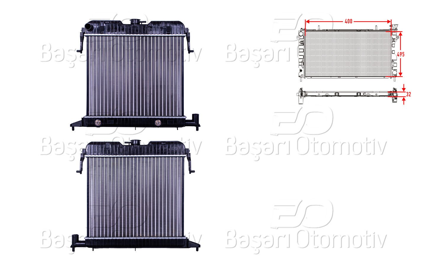 Opel Omega A 1986 ve Sonrası Otomatik Şanzıman Uyumlu Su Radyatörü