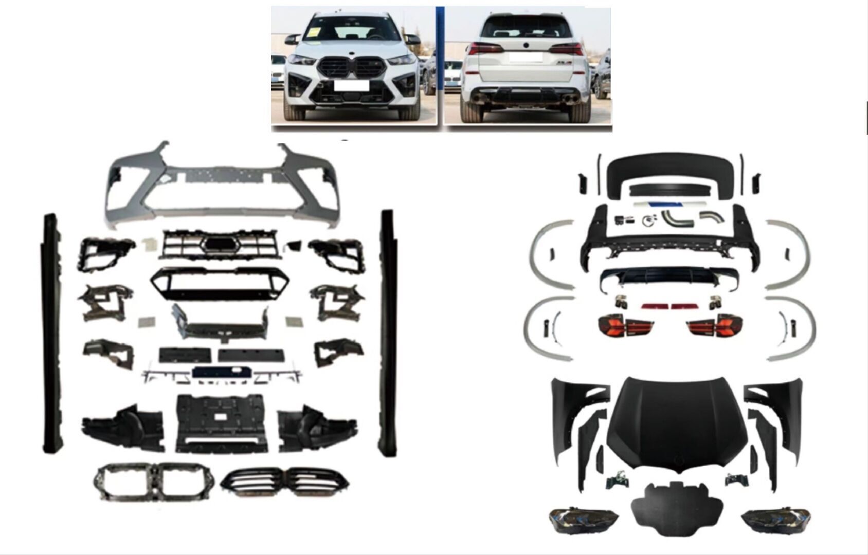 BMW E70 X5 4.8i 2007-2013 Uyumlu Yedek Parça G05 X5M Facelift Body Kit