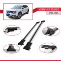 Volkswagen Teramont (CA1) 2018-2024 Arası ile Uyumlu FLY Model Ara Atkı Tavan Barı Gri 2 Adet