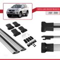 Toyota Land Cruiser Prado (J125) 2007-2009 Arası ile Uyumlu FLY Model Ara Atkı Tavan Barı Gri 2 Adet