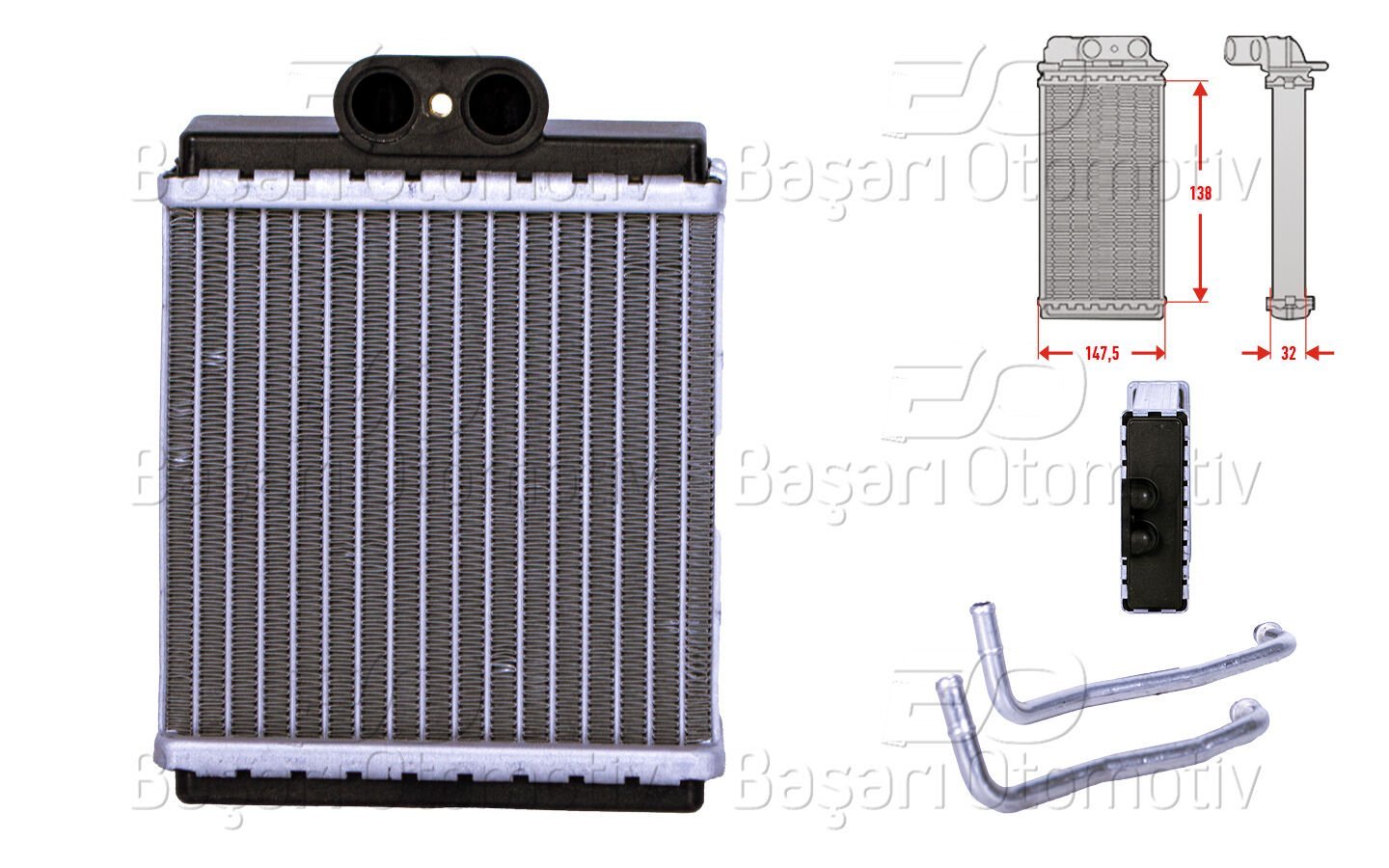 Suzuki Vitara (ET TA TD) 1.6 1988-1998 Suzuki Sidekick 1.6 1989-1998 Kalorifer Radyatörü Brazing 142X142 Mm
