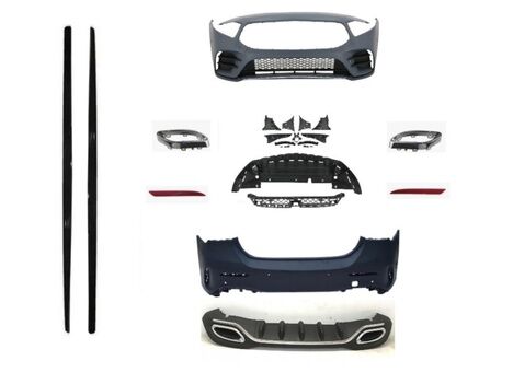 Mercedes W177 Sedan A Serisi İçin Uyumlu Amg Set ( Ön Arka Tampon-Diamond Panjur, Marşpiyel, Egzozlar)