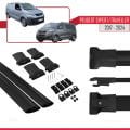 Peugeot Expert 3 Traveller 2017 ve Sonrası ile Uyumlu FLY Model Ara Atkı Tavan Barı Siyah 2 Adet
