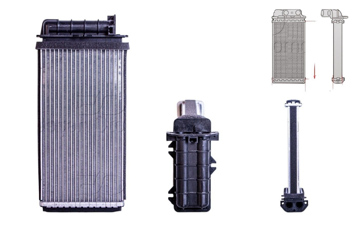 Alfa Romeo 1.4 I.E 1.6 1.7 1.8 I.E Fiat Brava Bravo Marea 1.2 1.4 1.6 1.9 JTD TD 2.0 2.4 JTD 1994 Sonrası Kalorifer Radyatörü Brazing MT-AT 250X140X42