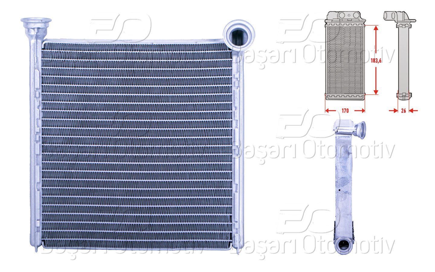 Volkswagen Golf 7 Passat Tiguan T-Roc Touran Arteon Audi A3 Q2 Q3 Seat Leon Ateca Skoda Kodiaq Octavia Superb 2013 ve Sonrası Kalorifer Radyatörü