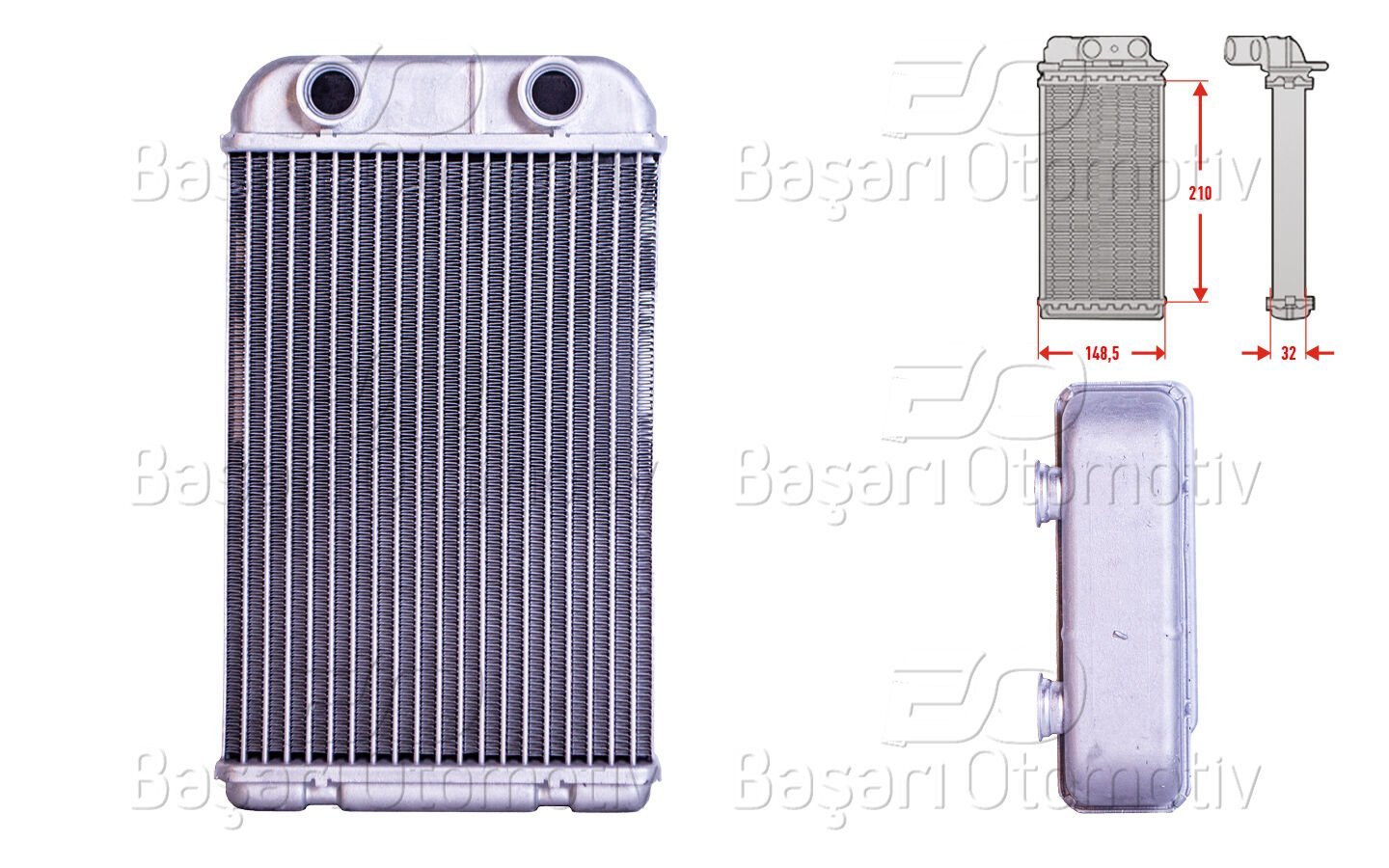 Fiat Bravo 2 198 1.6 D Multijet 2008-2014 Stilo 192 1.6 2001-2006 Kalorifer Radyatörü Brazing 210X162 Mm