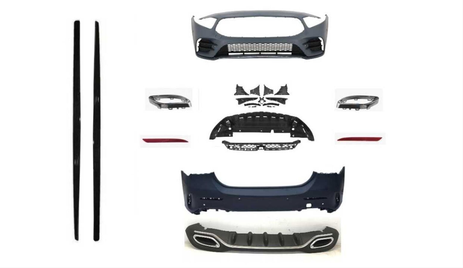 Mercedes W177 Hb A Serisi Uyumlu Oem Amg Set (Ön Arka Tampon , Diamond Panjur,Marşpiyel,Egzozlar)