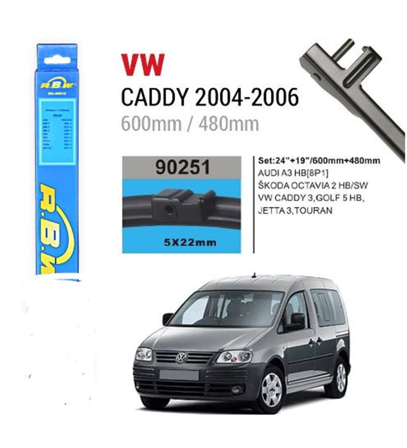 Audi Skoda Volkswagen A3 Octavia 2 Caddy Jetta Ön Silecek Takımı