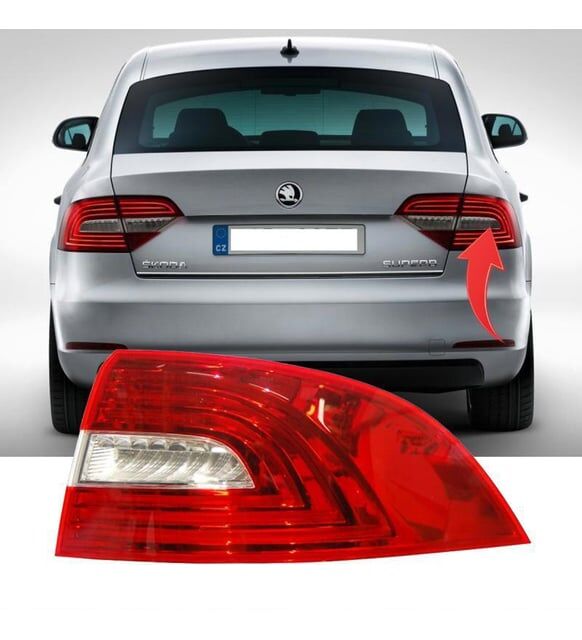 Skoda Superb 2013 - 2015 Sağ Stop Lambası LED'li