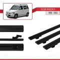 Suzuki Wagon R+ 1998-2003 Arası ile Uyumlu BASIC Model Ara Atkı Tavan Barı Siyah 3 Adet