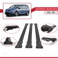 Volkswagen Touran Cross Post-Facelift 2010-2015 Arası ile Uyumlu FLY Model Ara Atkı Tavan Barı Siyah 3 Adet
